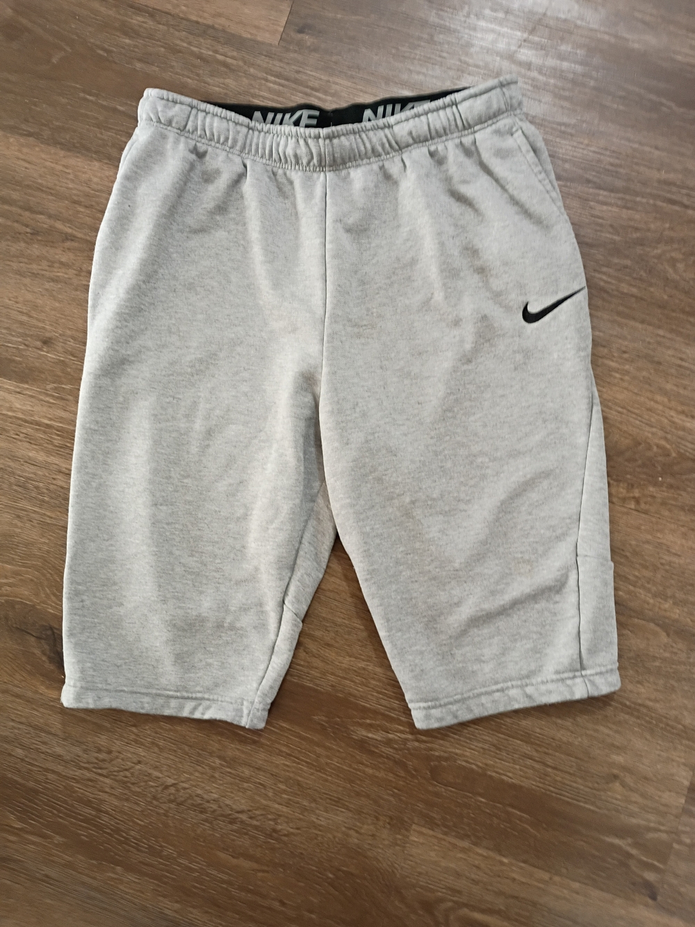 Nike Men's Grey Athletic Shorts with Swoosh Size L